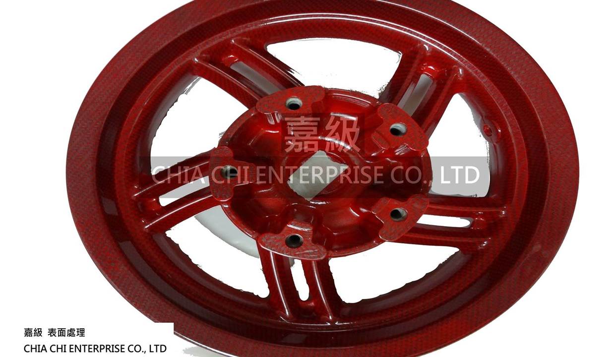 wheel - red carbon water transfer printing